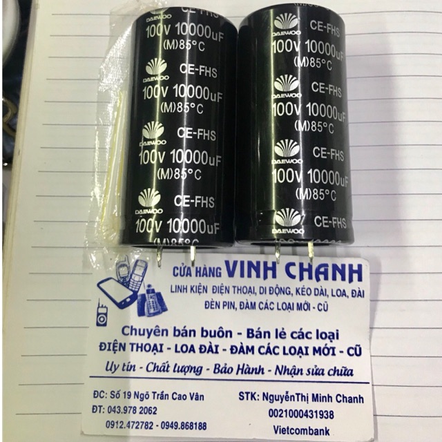2 Con tụ nguồn Daewoo 100v/10000uf