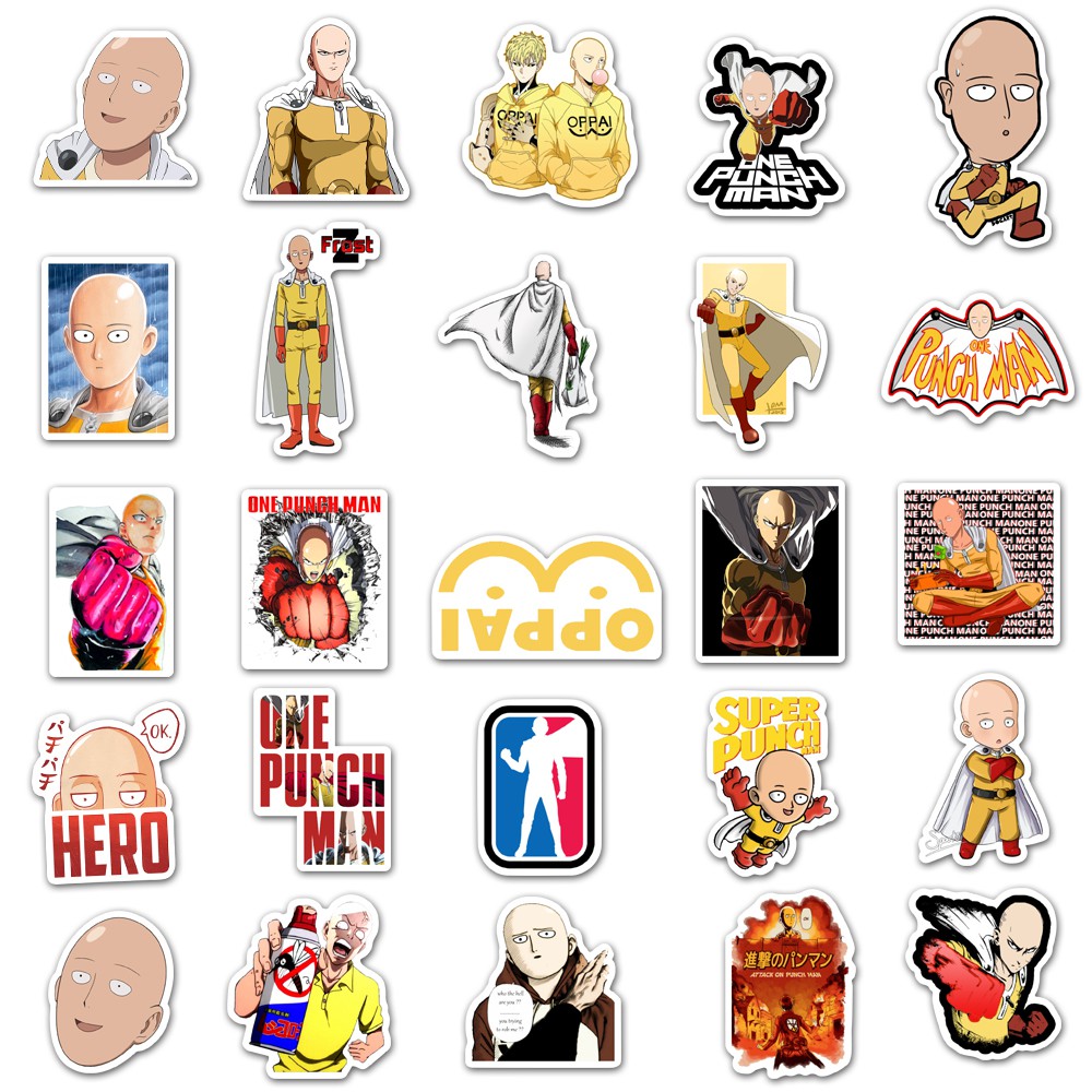 50 Hình Dán Nhân Vật Hoạt Hình One Punch Man Trang Trí Đa Năng