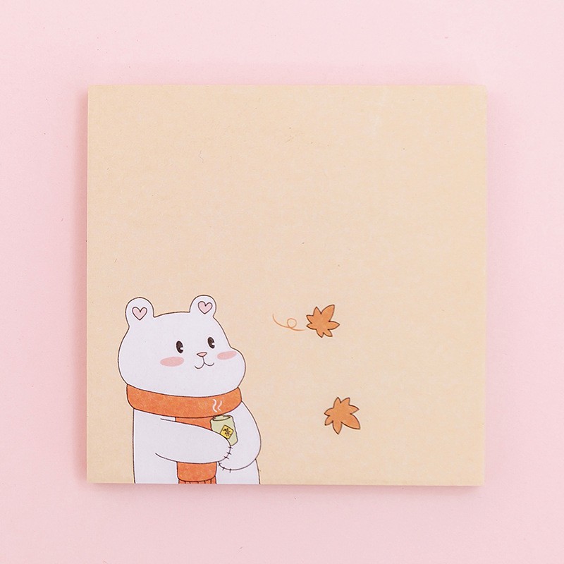 Giấy nhớ note vuông dán được cute dễ thương đáng yêu hình chuột và gấu (7x7cm)