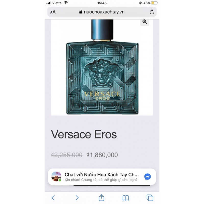 [Free Ship 70k] Nước Hoa Nam, Nước Hoa Versace Eros 100ml | Thế Giới Skin Care