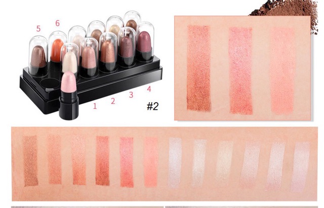Bộ Sáp Bóng Mắt highlight 12 Thỏi Maycreate BM45