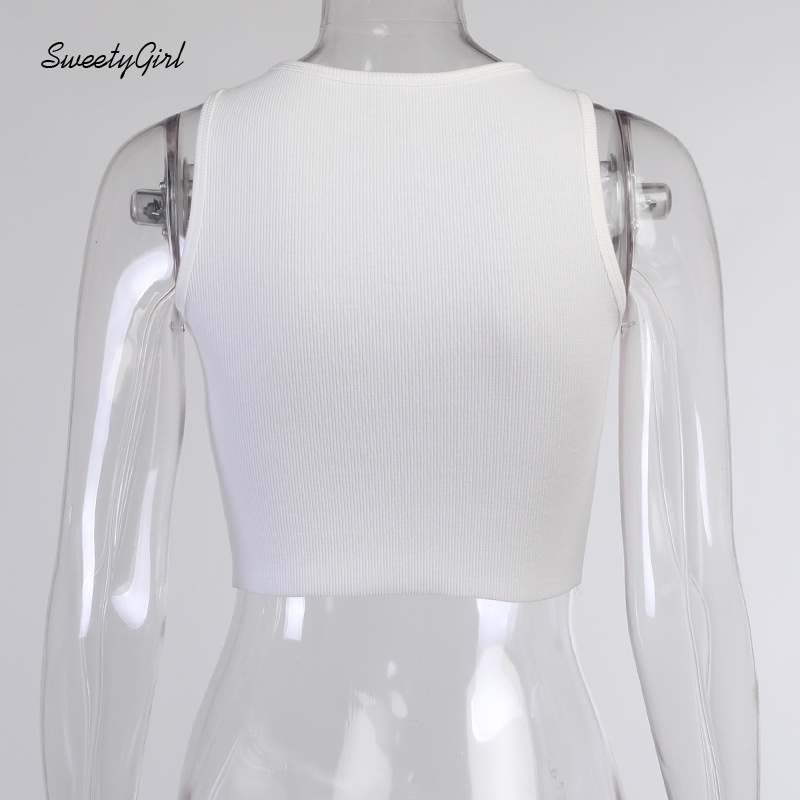 Áo Tank Top Cổ Tròn In Họa Tiết Đầu Lâu Hoạt Hình Phong Cách Gothic Thời Trang Cho Nữ