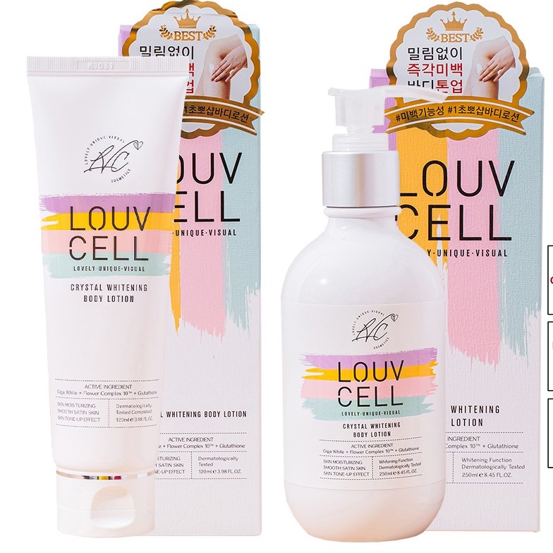 Kem Dưỡng Ẩm Làm Trắng Da Body Louv Cell Crystal Whitening Body Lotion 120ml và 250ml