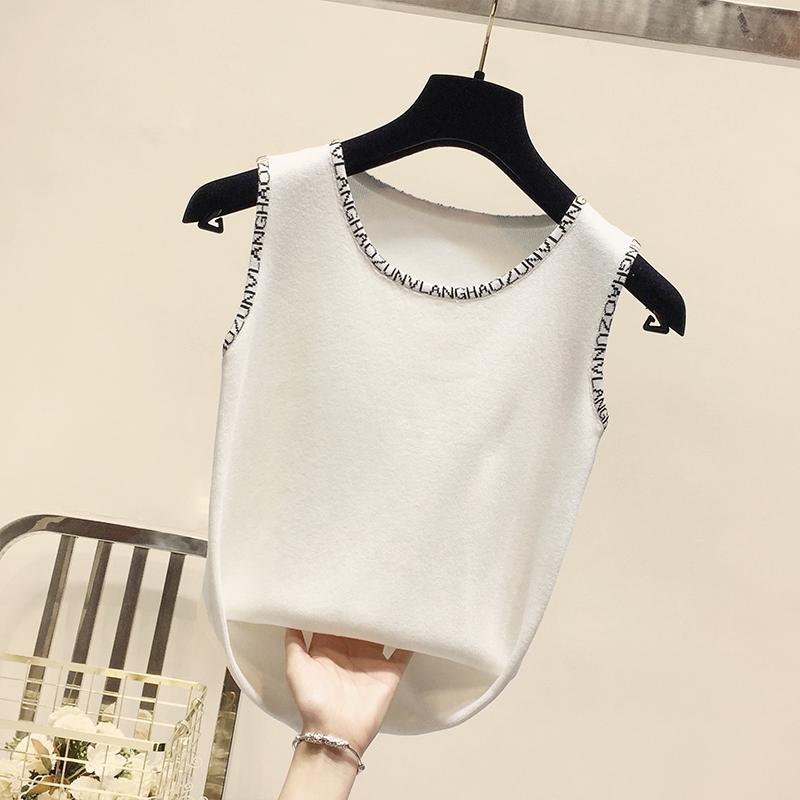 Áo thun sát nách in chữ đơn giản trẻ trung phong cách thời trang hàn quốc cho nữ