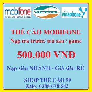 Thẻ Cào Mobifone 500K Siêu Rẻ