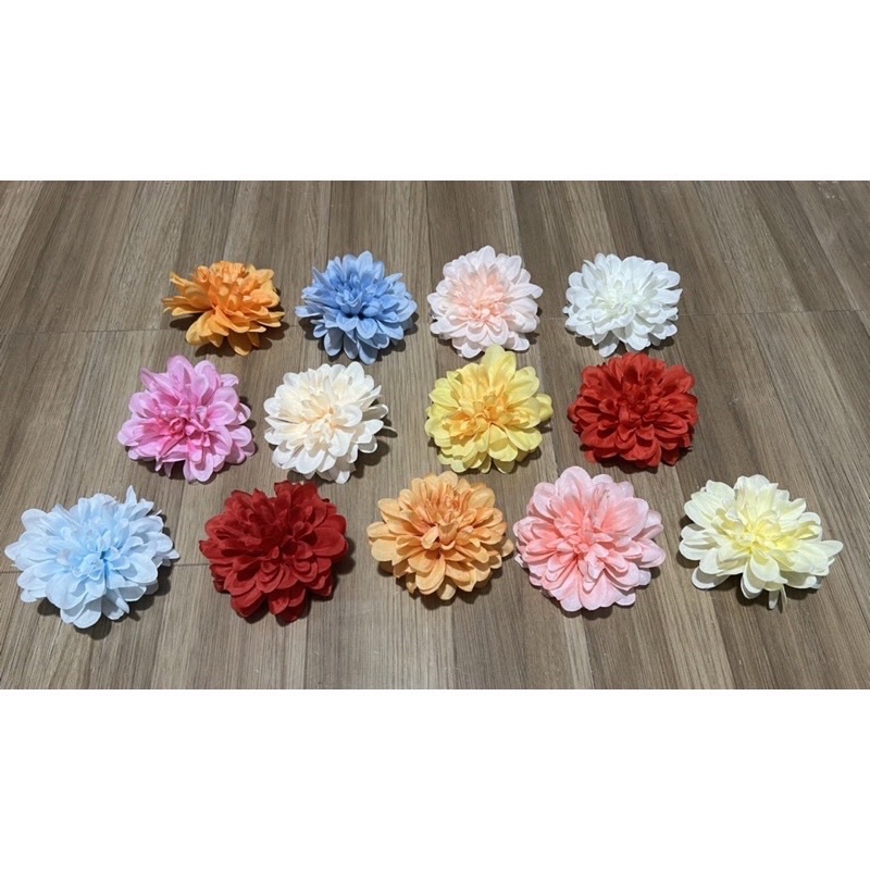 Ảnh thật -Bông Cúc Thược Dược cao cấp _hoa lụa hoa giat