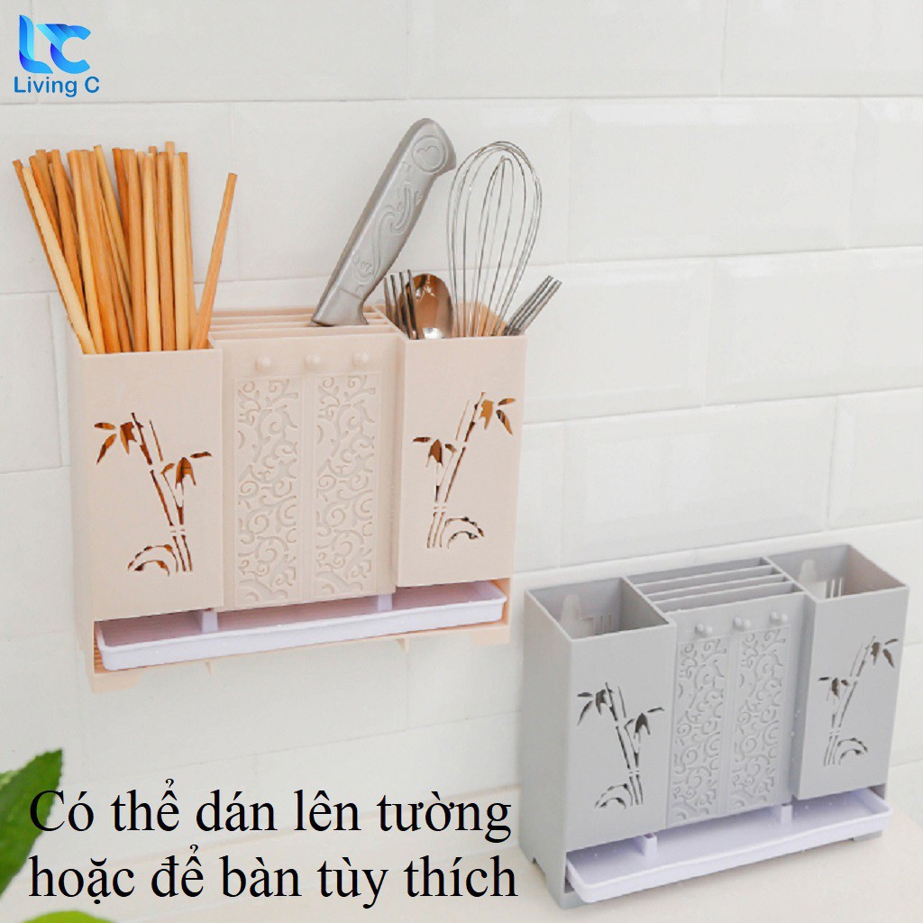 Kệ đũa muỗng dán tường, để bàn nhà bếp