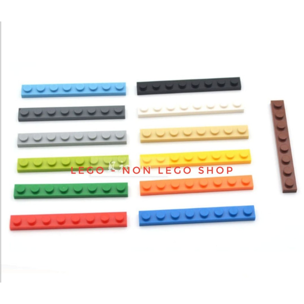 Lego part cơ bản 1x8 dẹt các màu sắc ( 10v )