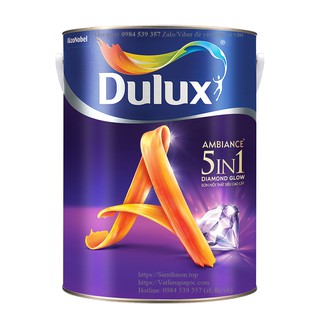 Sơn nước nội thất siêu cao cấp DULUX AMBIANCE 5 trong 1 DIAMOND GLOW Siêu bóng - 66AB - 1 lít (màu pha)