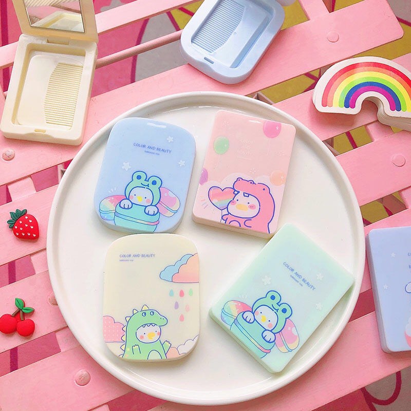 Bộ Gương Lược Mini Bỏ Túi 2in1 Tiện Lợi #353
