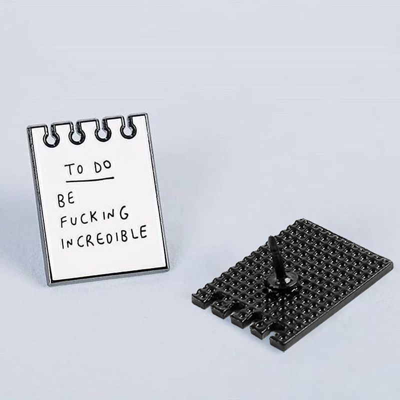 Ghim Cài Áo Bằng Kim Loại Tráng Men Hình Notes Và Chữ White Notes Dễ Thương Thời Trang Cho Nam Và Nữ