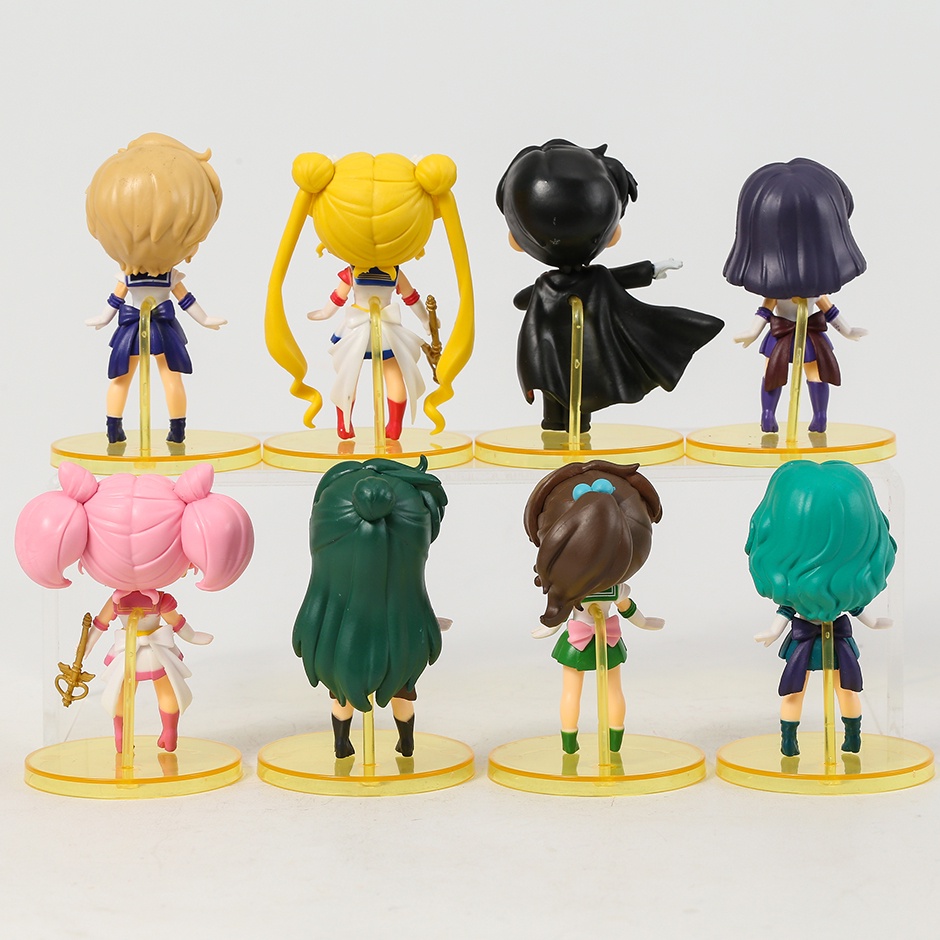 Sailor Moon Bộ 8 Mô Hình Nhân Vật Anime Thủy Thủ Mặt Trăng Bằng Pvc