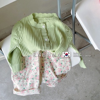 Bộ Áo Khoác Cardigan Dài Tay + Quần Dài In Hoa Thời Trang Xuân Thu Cho Bé Gái