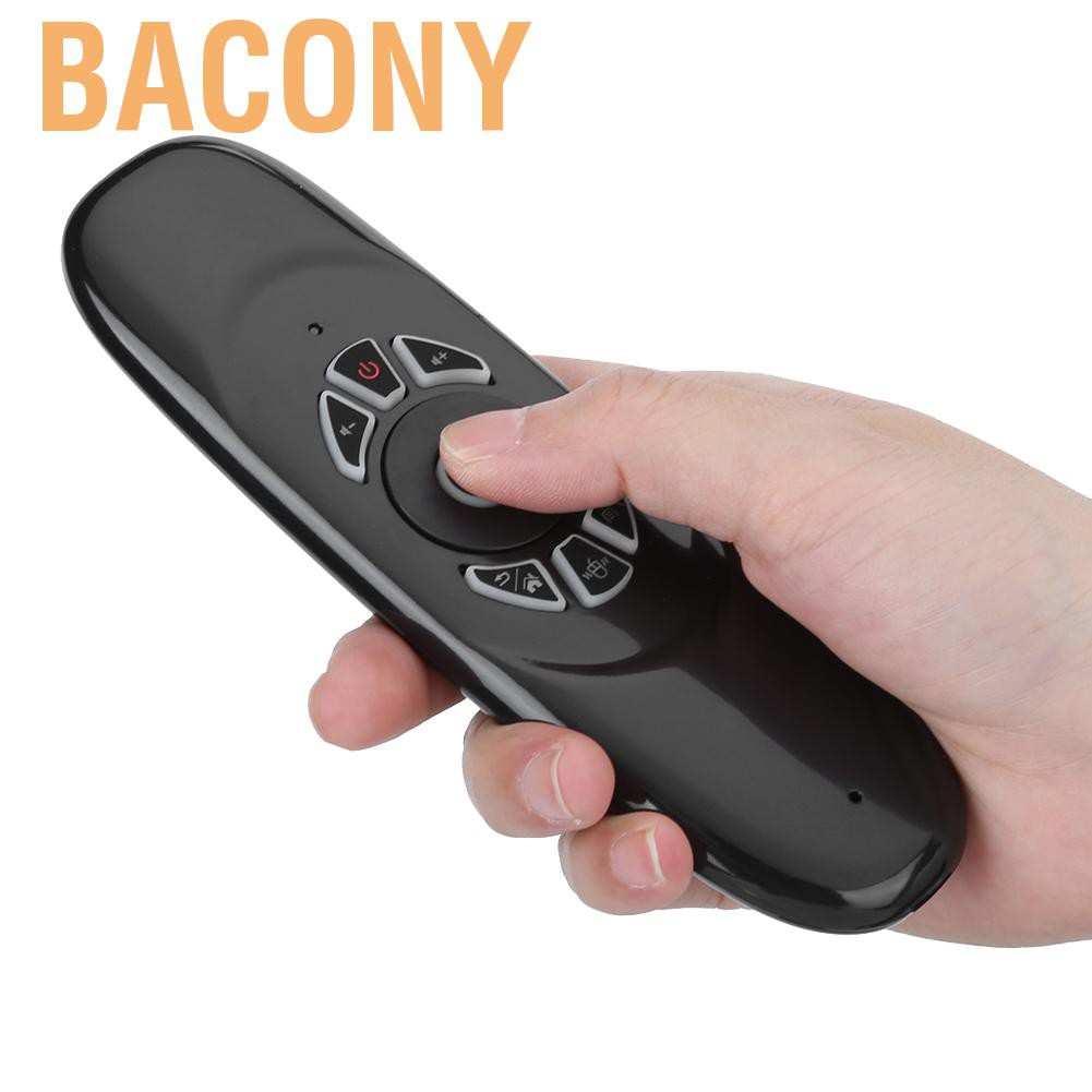 Bacony 2.4GHz Wireless Air Mouse Keyboard Voice Remote Control for TV PC Laptop Black