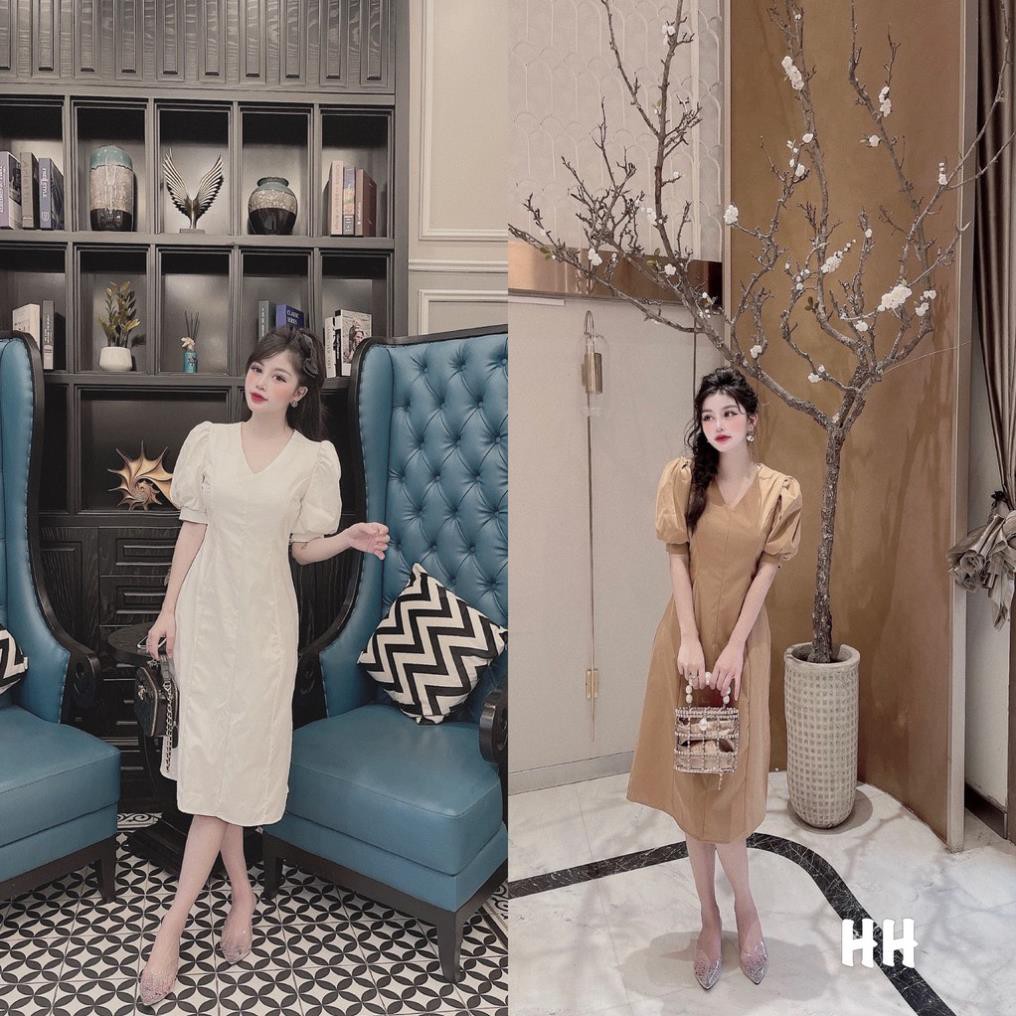 Váy Dẹp Váy Trắng Đẹp  Đầm Basic Dư Mẫu Thu Đông Hàn Quốc Hai Màu Be Trắng Mềm Mịn Đủ Size SML