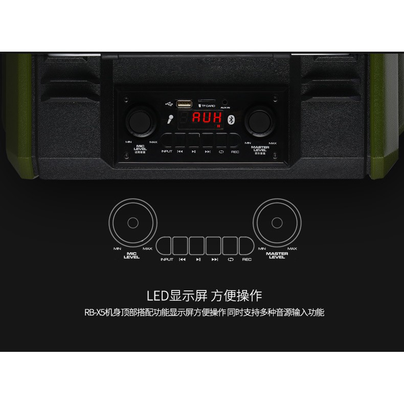 Loa kéo Karaoke Bluetooth cao cấp Remax RB-X5 công suất 50W (Đen)