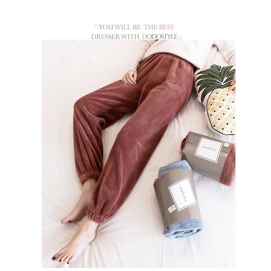 Quần Nỉ Bông Nữ Lông Cừu SIêu Ấm | BigBuy360 - bigbuy360.vn