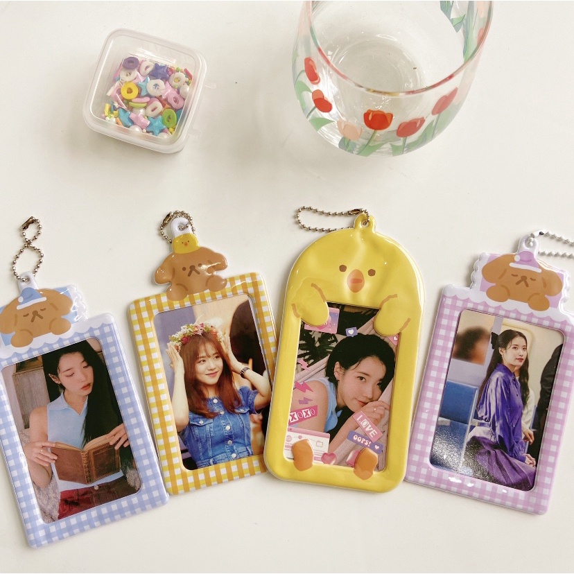 Móc Khóa Dây Bi Card Holder Đựng Ảnh Kpop Baby Chick n Bear