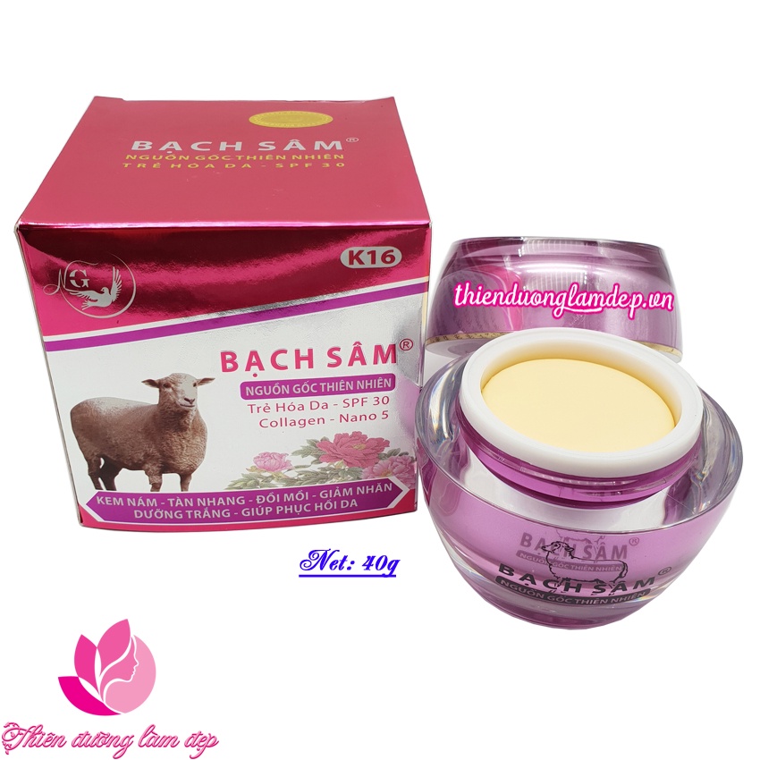 Kem Nám, Tàn nhang, Đồi mồi, Dưỡng trắng, Phục hồi da K16 BẠCH SÂM - 40g