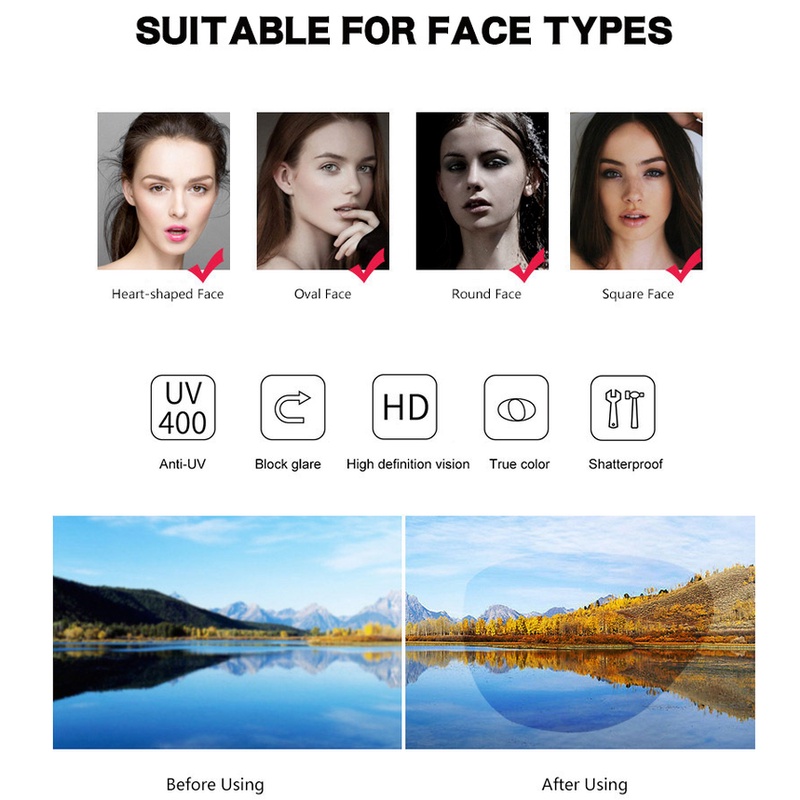 Kính mát mắt mèo chống tia UV400 thời trang cho nữ