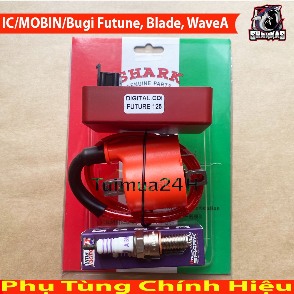 COMBO IC VÀ MOBIN SƯỜN SHARK, BUGI UMA MỞ TUA HONDA WAVE A 110CC , Future 125, Fu Neo, Blade