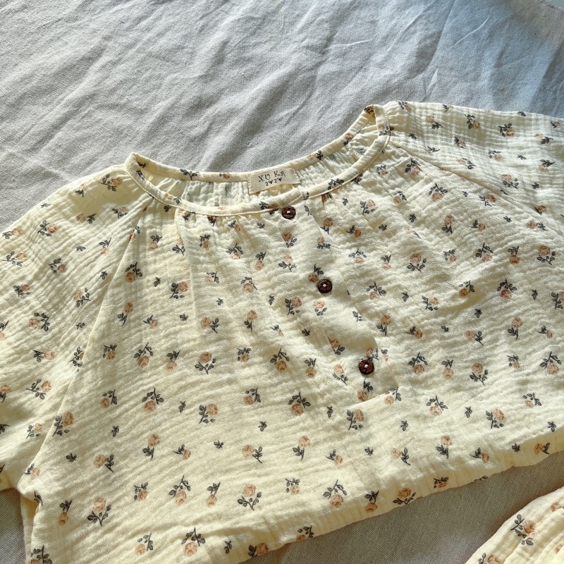 Bộ đùi muslin hoa nhí cao cấp