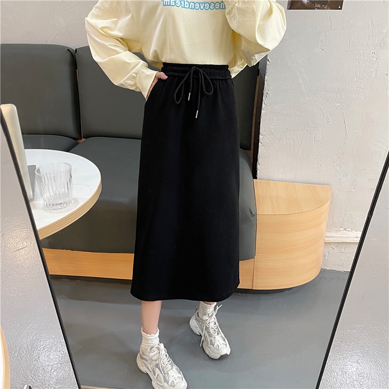 SUXI Chân Váy Form Rộng Màu Sắc Đơn Giản Cho Nữ