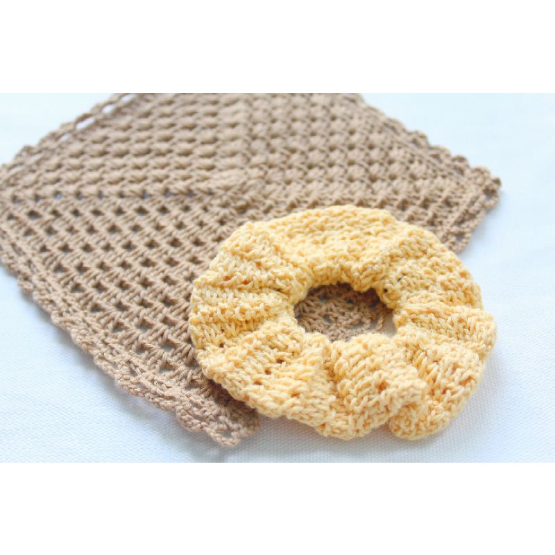 Cột Tóc scrunchies len handmade