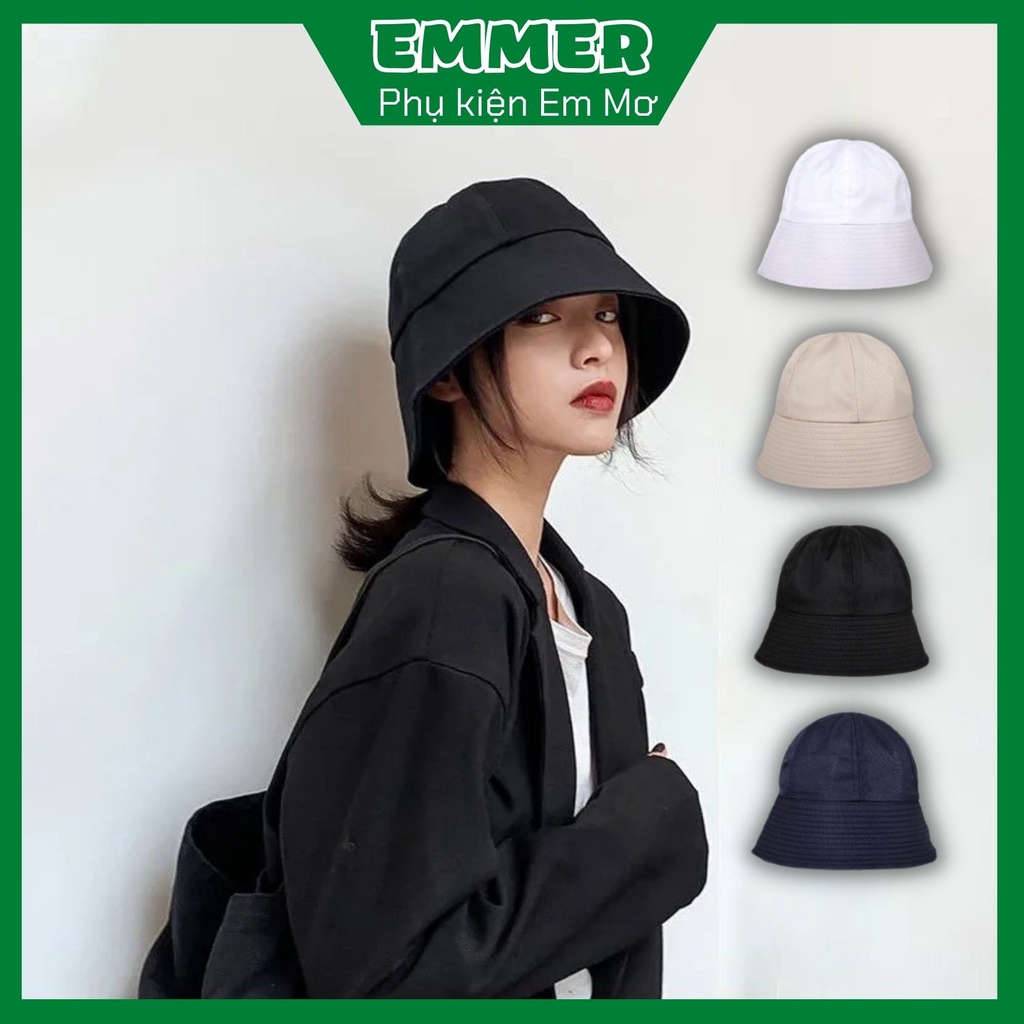Nón nam nữ kaki, mũ bucket unisex phong cách ulzzang Hàn Quốc, phụ kiện Emmer