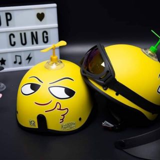[Combo]Mũ mặt icon tay chữ V1/2 combo mũ+kính uv+ chong chóng