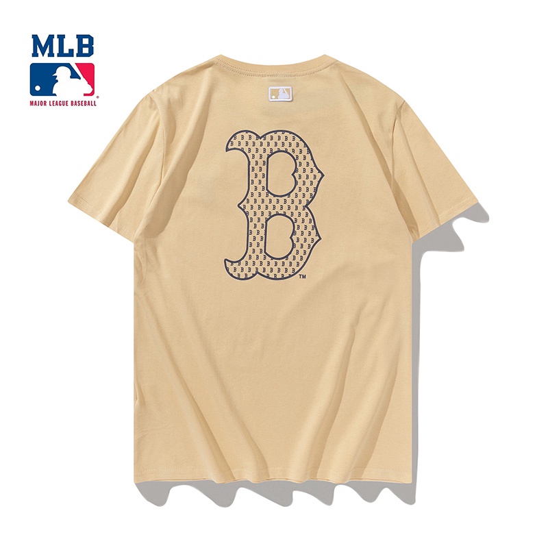 Mlb Áo Thun Tay Ngắn Thêu Họa Tiết Ba Chiều Đơn Giản Cổ Điển Thời Trang Cho Cặp Đôi