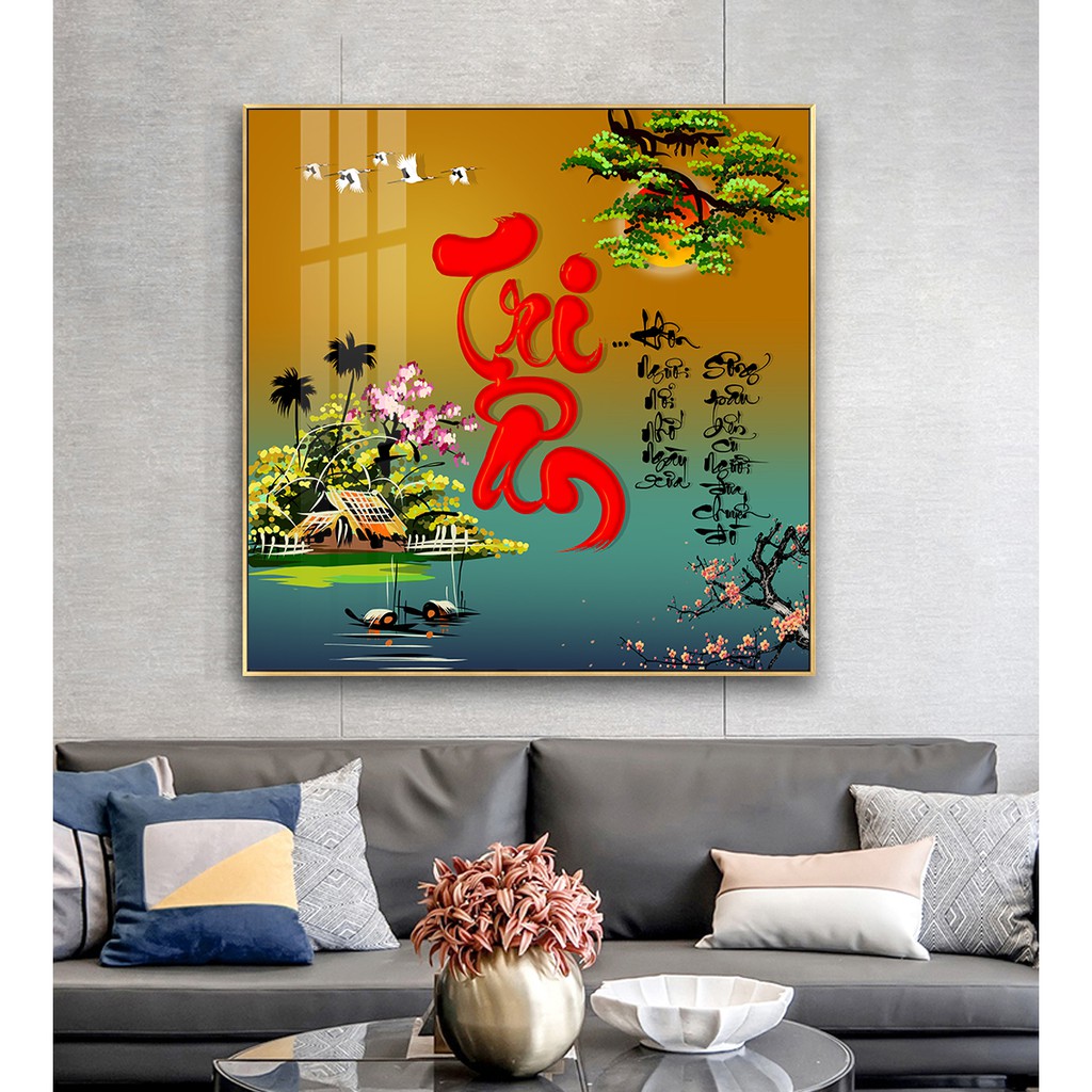 Tranh Treo Tường Hoa Thư Pháp Tri Ân Thầy Cô 50 x 50 cm TTT-0622