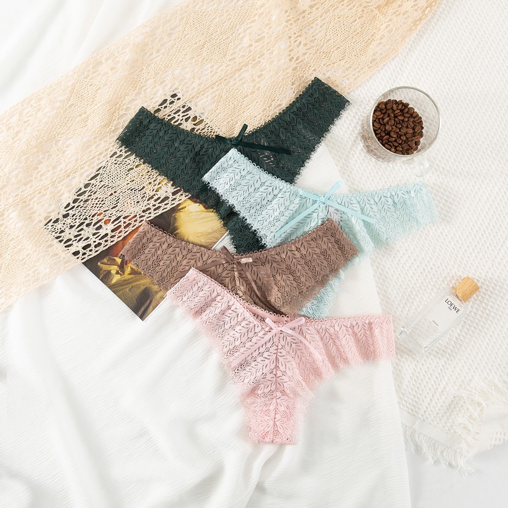 Quần Lót Cotton Lọt Khe Nữ Cao Cấp Hoạ Tiết Ren Sexy [8153] | BigBuy360 - bigbuy360.vn