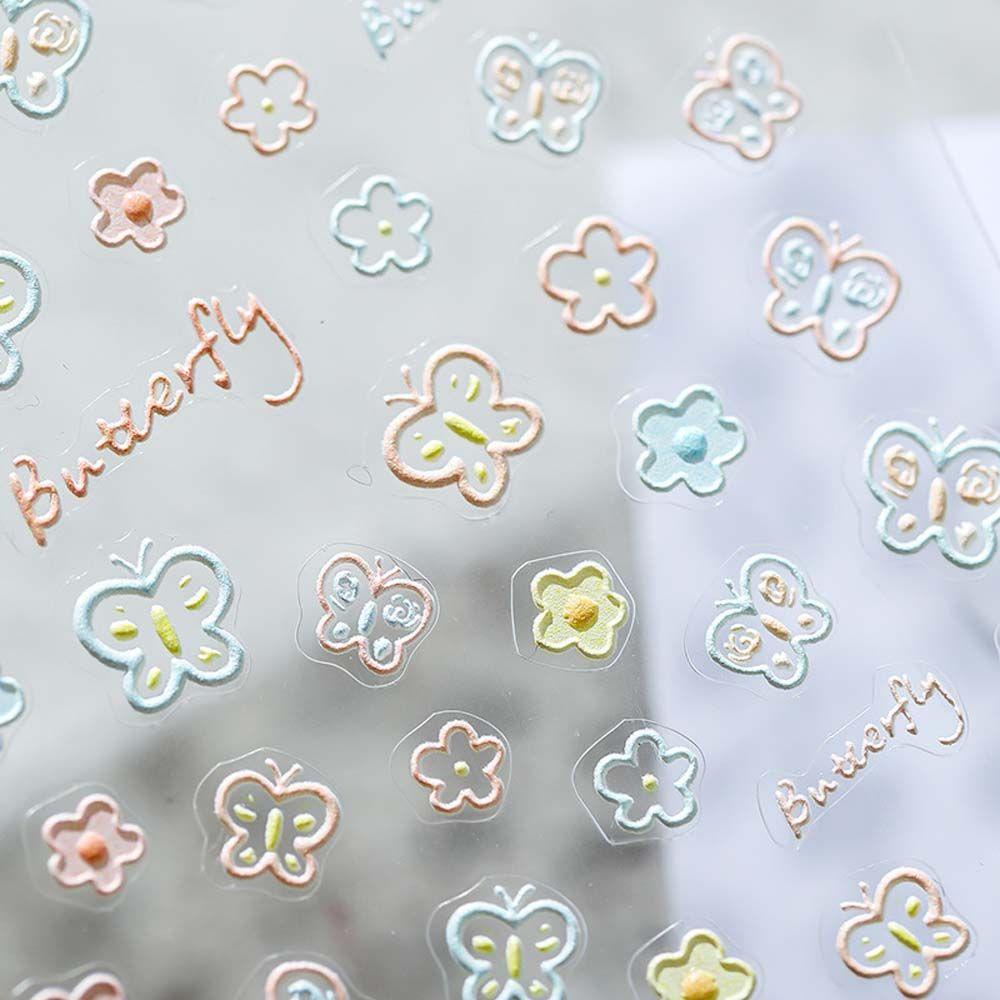 OCEANMAP Miếng Dán Trang Trí Móng Tay 5D Phong Cách Nhật Bản Dễ Thương