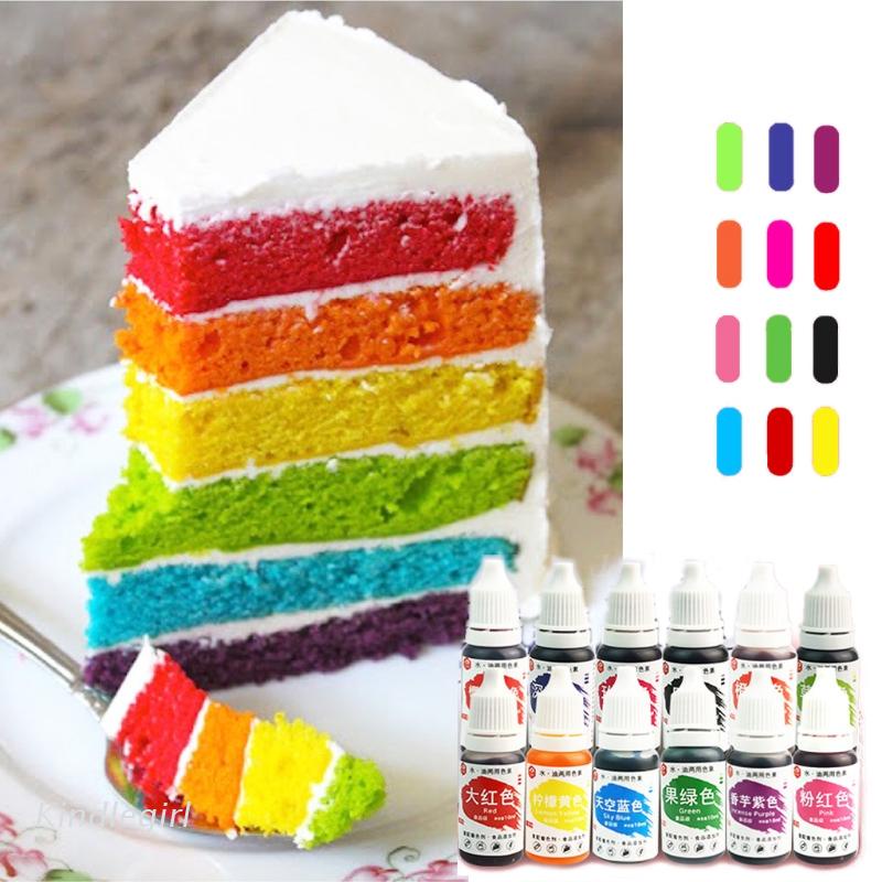 Bộ màu thực phẩm dạng lỏng tự nhiên 10ml để làm bánh ngọt bánh quy bánh nướng trang trí bánh thủ công