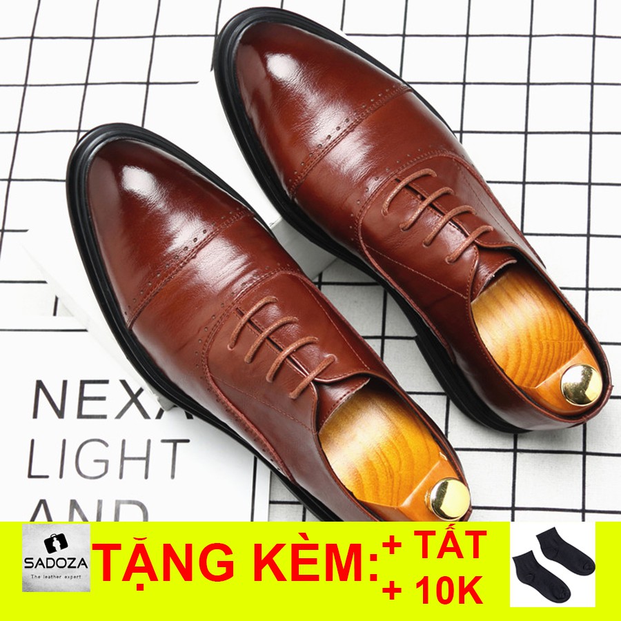Giày Da Bò Nam - FREESHIP - Giày Nam Công Sở Sang Trọng GD91