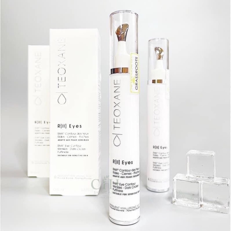 Kem mắt Teoxane R[II] Eyes 𝐭𝐫𝐞̉ 𝐡𝐨𝐚́ 𝐯𝐮̀𝐧𝐠 𝐦𝐚̆́𝐭 𝐯𝐨̛́𝐢 đ𝐚̂̀𝐮 𝐦𝐚𝐬𝐬𝐚𝐠𝐞 𝐠𝐢𝐮́𝐩 𝐜𝐚̉𝐢 𝐭𝐡𝐢𝐞̣̂𝐧 𝐪𝐮𝐚̂̀𝐧𝐠 𝐭𝐡𝐚̂𝐦, 𝐛𝐨̣𝐧𝐠 𝐦𝐚̆́𝐭