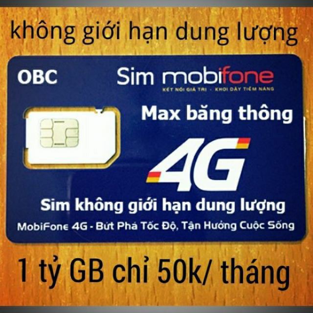 Sim 4G Mobifone Dip50 Max Data (50k tháng không giới hạn dung lượng)Mạng Khỏe Như Mạng Viettel thumbnail