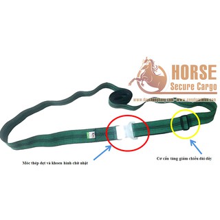 Dây thun chằng pallet bản 50mmx4m có khoen móc điều chỉnh