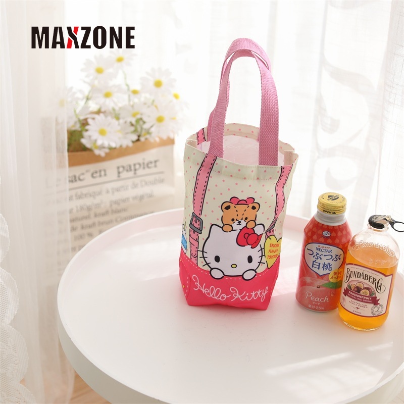 Maxzone Túi Xách Đựng Bình Nước Bằng Vải Bạt In Họa Tiết Hoạt Hình Kuromi Mymelody
