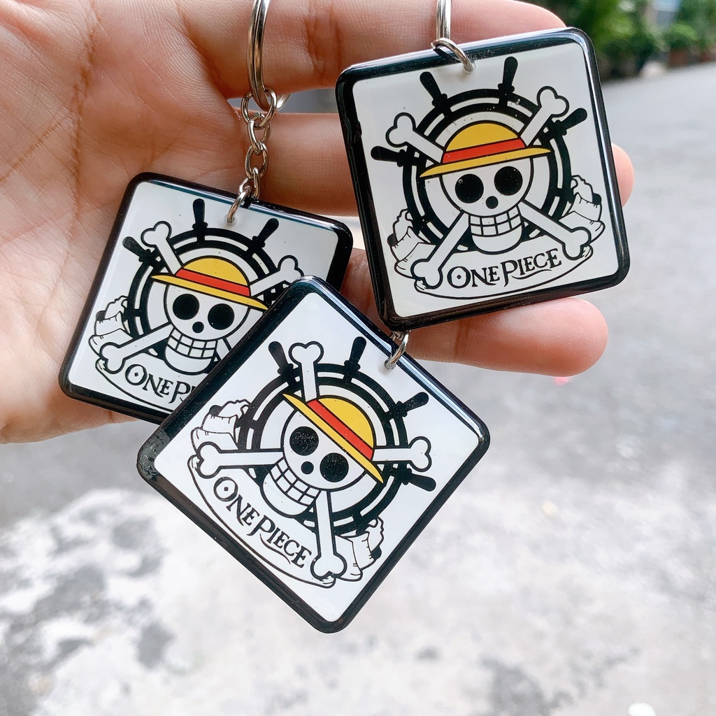 Móc khóa One Piece đảo hải tặc in 2 mặt nhựa dẻo cao cấp | móc khóa anime độc