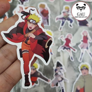 Bộ 60 Sticker NARUTO dán cao cấp chống nước - Dùng dán Xe, dán mũ bảo hiểm, dán Laptop...