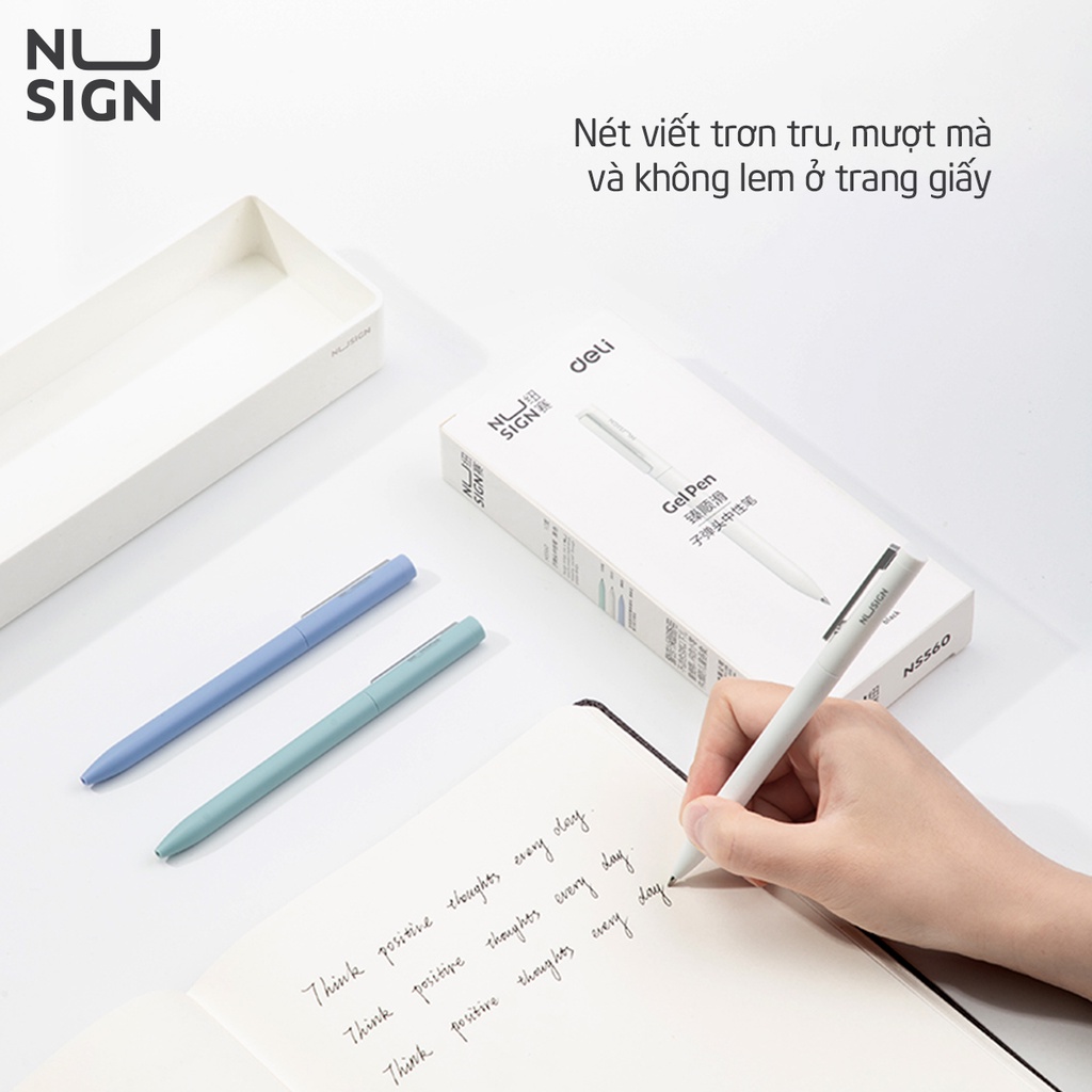 Bút gel ký Nusign 0.5mm mực Đen - Chất lượng mực cao cấp, nét viết trơn tru - NS560