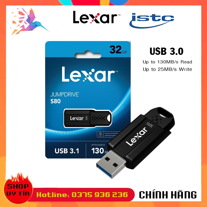 Usb Lexar 3.0 3.1 32Gb / 64Gb chuẩn Tốc độ cao cho Pc / Laptop - Chính hãng Mai Hoàng phân phối