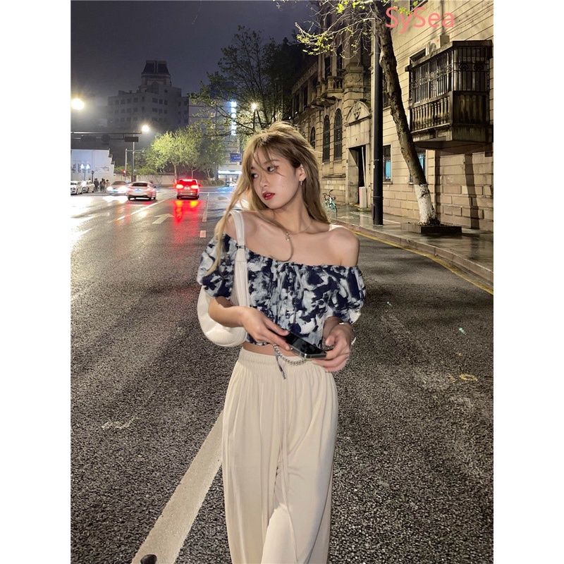 Áo Croptop Trễ Vai Họa Tiết Hoa Thời Trang Mùa Hè Cho Nữ