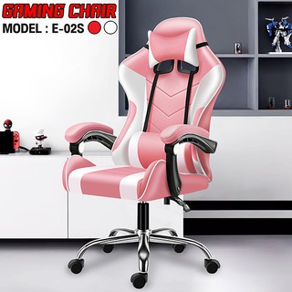 professionall.gym19 - Ghế gaming, văn phòng chân xoay 306 độ, ngả 135 độ Mẫu E-02S PINK cao cấp mới 2023