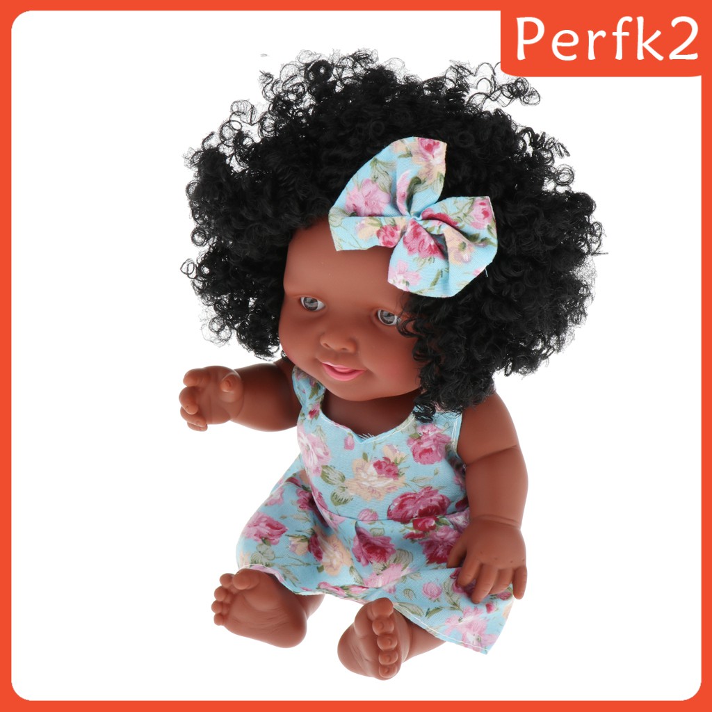 11inch Lovely Reborn Girl Doll Black with Exploding Hair Kid Birthday Gift