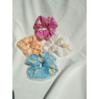 Cột tóc lưới hoa cúc nhiều màu #scrunchie #dâybuộchoacúc ,hoa cúc lưới vải mềm