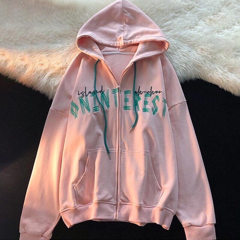 [NEW] Áo Khoác Hoodie Có Mũ 2 Lớp Thêu Chữ INTEREST Chất Nỉ Thoáng Mát Dầy Dặn Ulzzang Giữ Nhiệt Chống Nắng( Hàng Sẵn)
