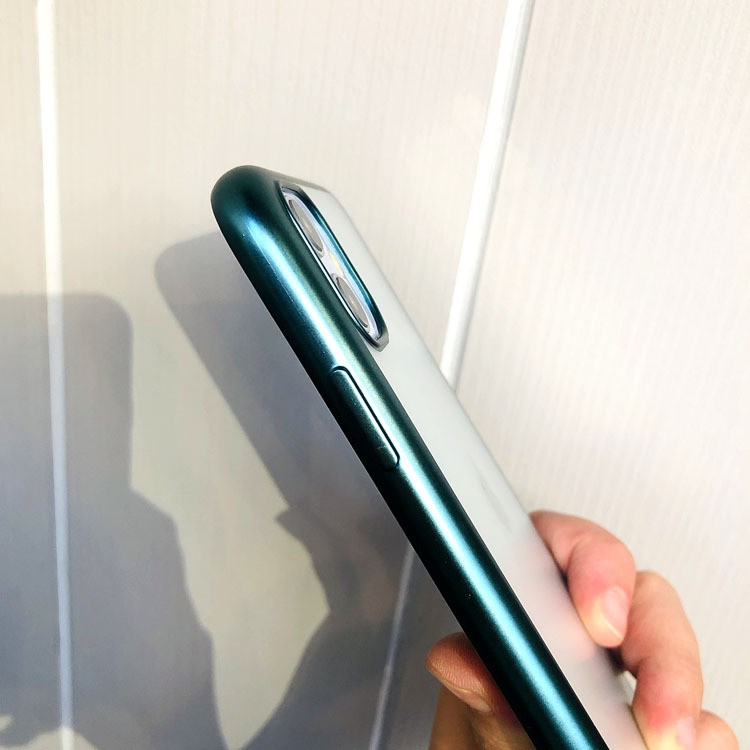 Ốp iphone - Ốp lưng silicon viền màu lưng nhám cao cấp